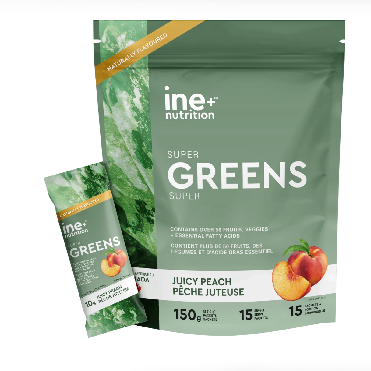ine+ nutrition Super Greens Juicy Peach Travel Pack