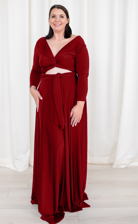 HENKAA Iris Maxi Dress - Ruby Red