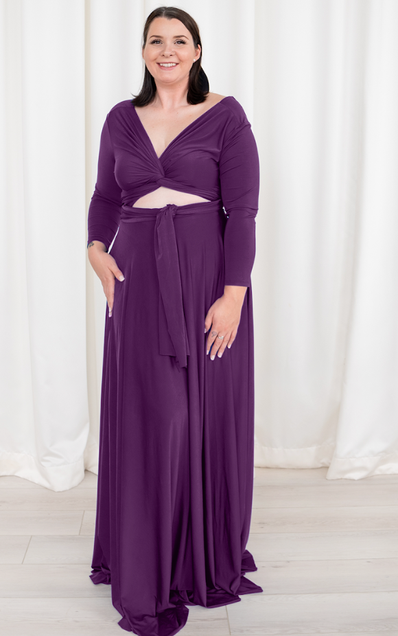 HENKAA Iris Maxi Dress - Plum Purple