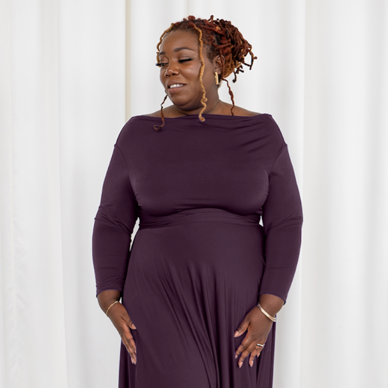 HENKAA Iris Maxi Dress - Eggplant Purple