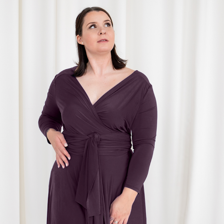 HENKAA Iris Maxi Dress - Eggplant Purple