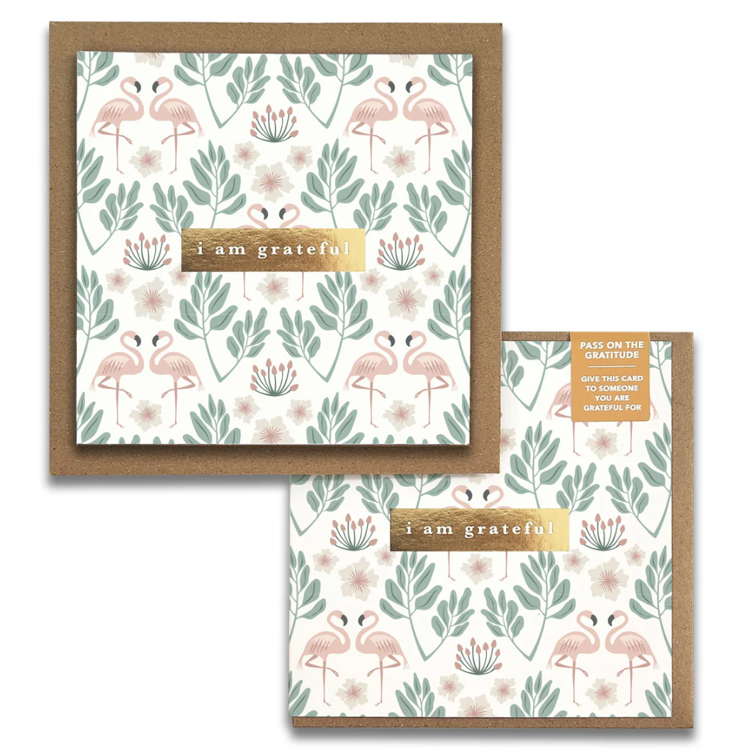 Maylay Co. - Flamingos "I Am Grateful" Gratitude Greeting Card