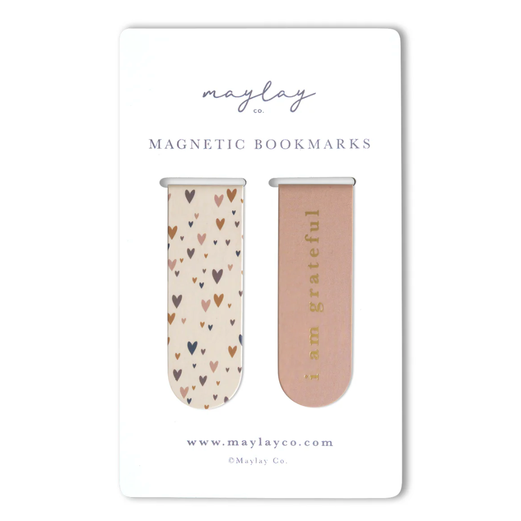 Maylay Co. - Little Hearts "I Am Grateful" Magnetic Bookmarks (Set of 2)
