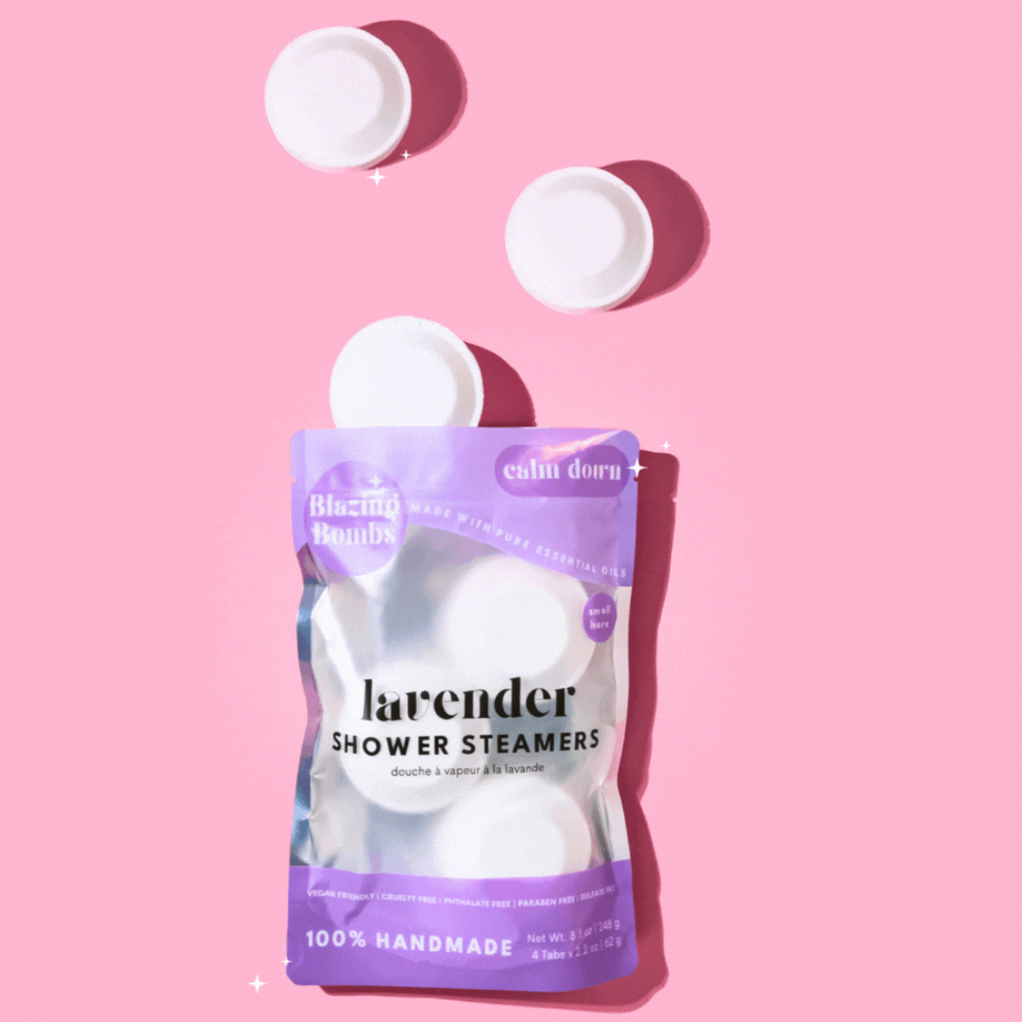 Blazing Bombs - Shower Steamers LAVENDER (4 Pack)