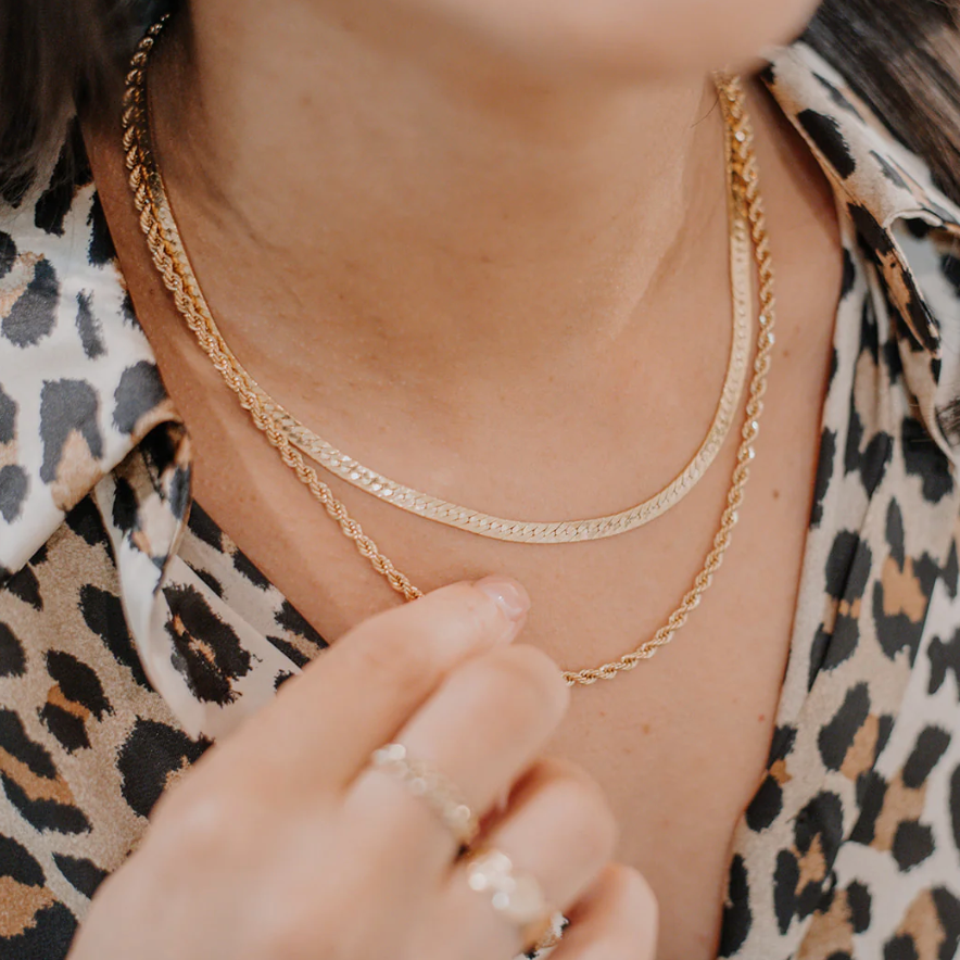 Olaeda - Fancy Herringbone Chain (14k Gold Filled)