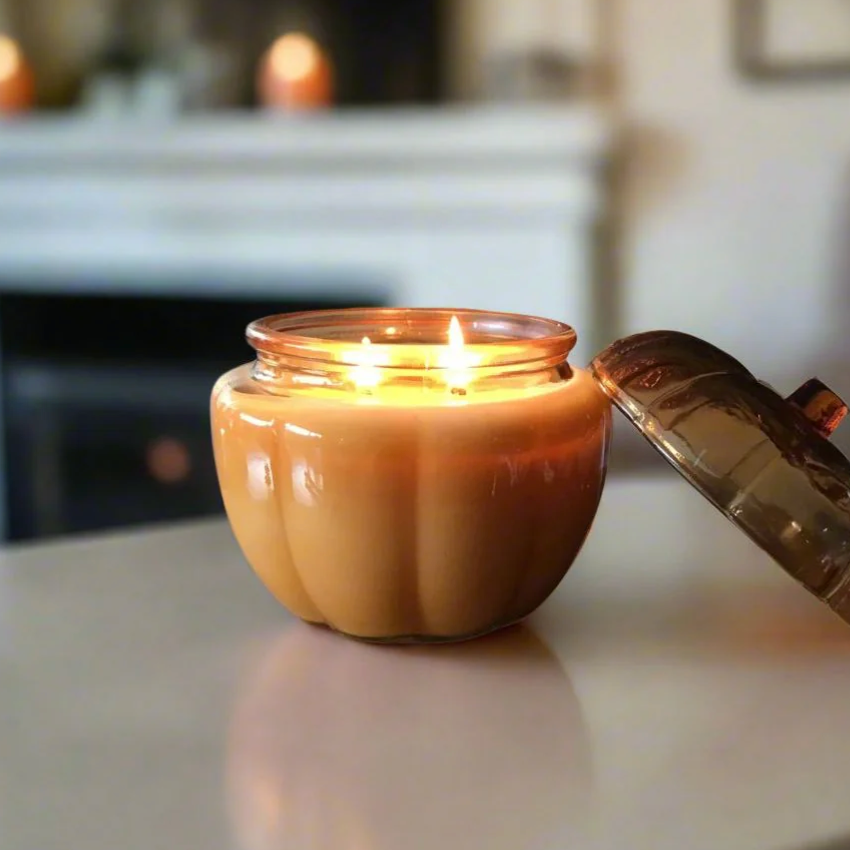 North Country Candle - Orange Glass Pumpkin Candle