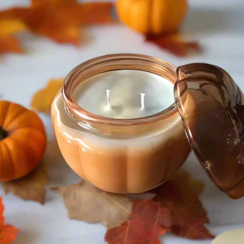 North Country Candle - Orange Glass Pumpkin Candle