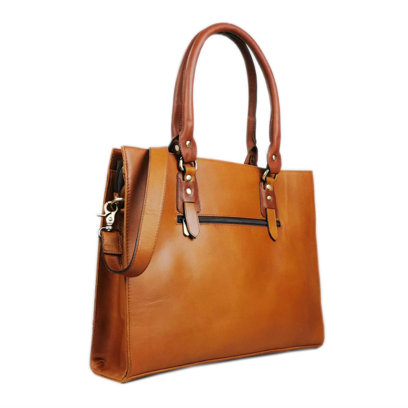 GoodHides TAN Signature 17" Laptop Tote Bag