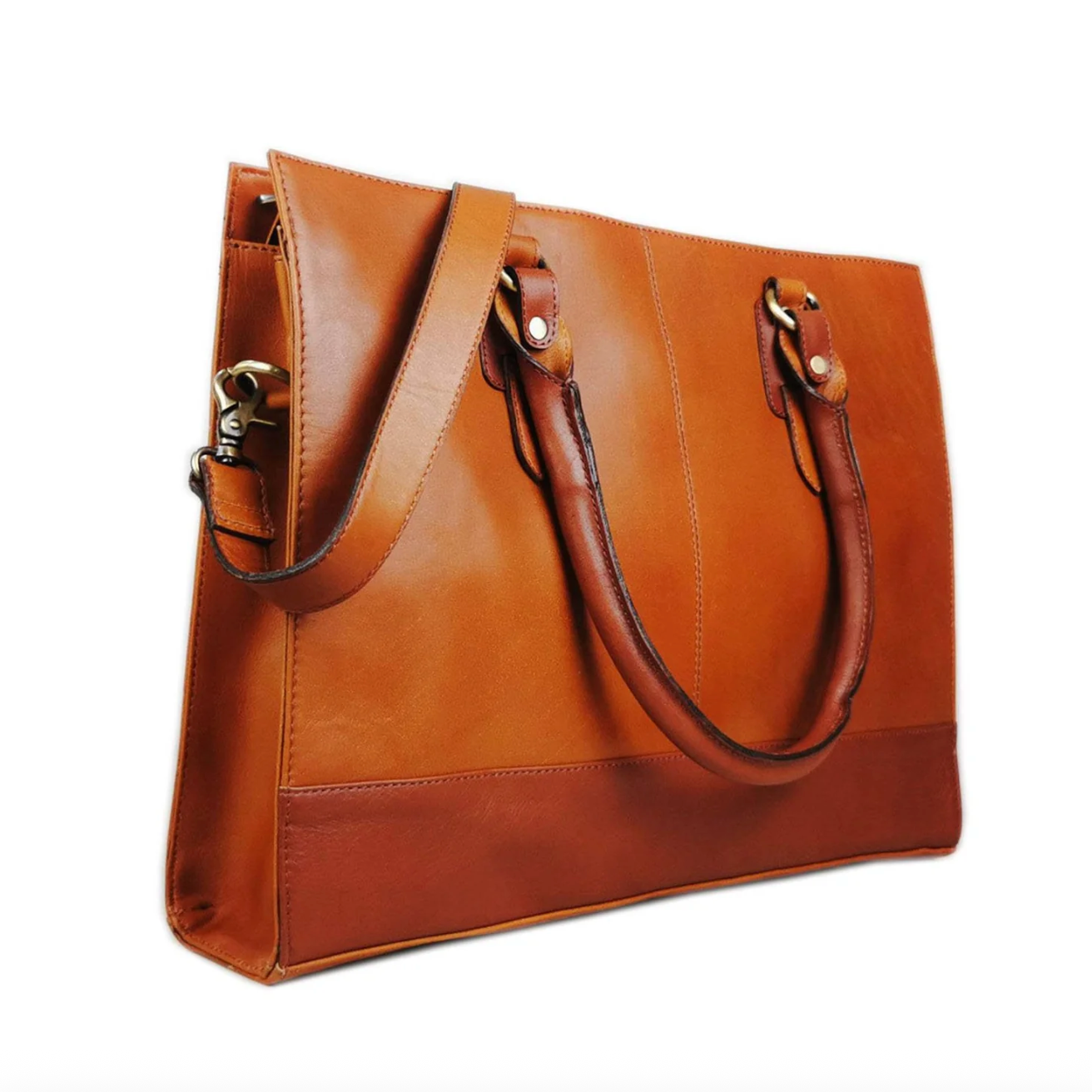 GoodHides TAN Signature 17" Laptop Tote Bag