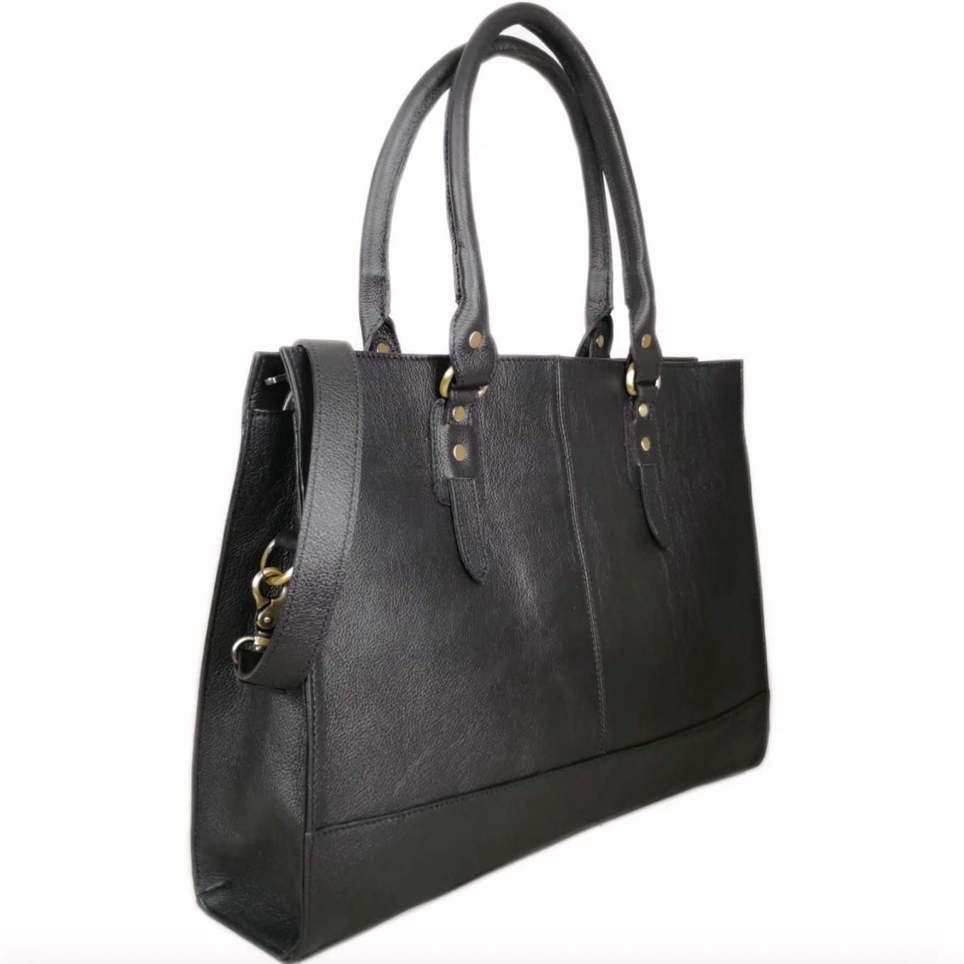 GoodHides BLACK Signature 17" Laptop Tote Bag