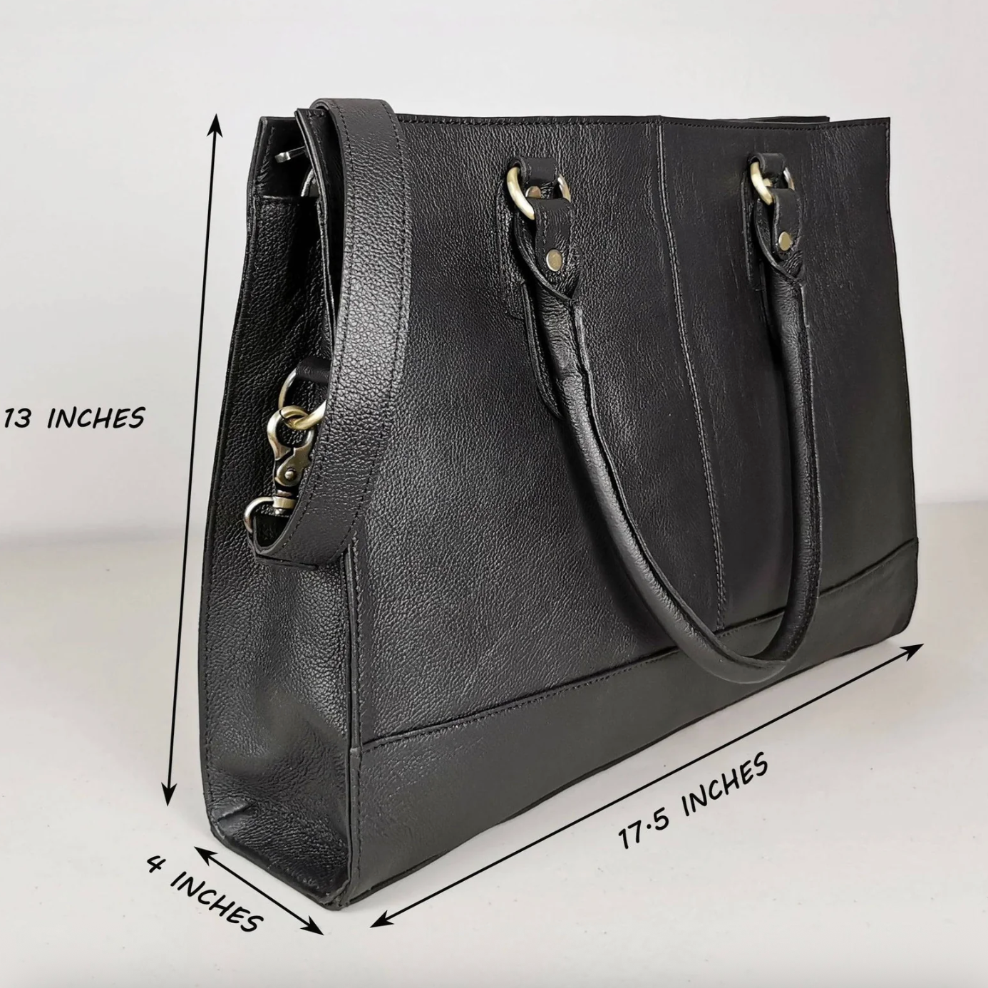GoodHides BLACK Signature 17" Laptop Tote Bag