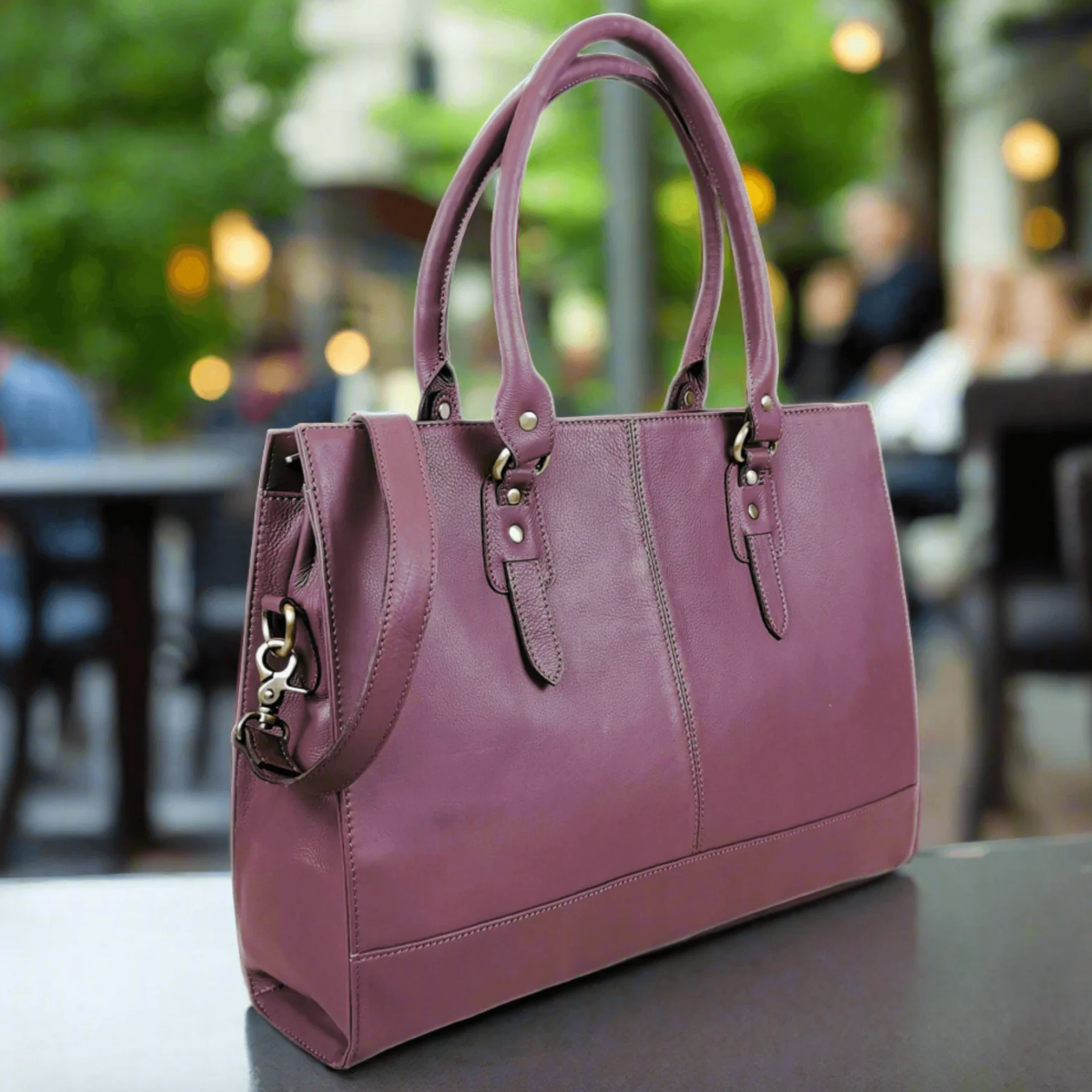 GoodHides PURPLE Signature 17" Laptop Tote Bag