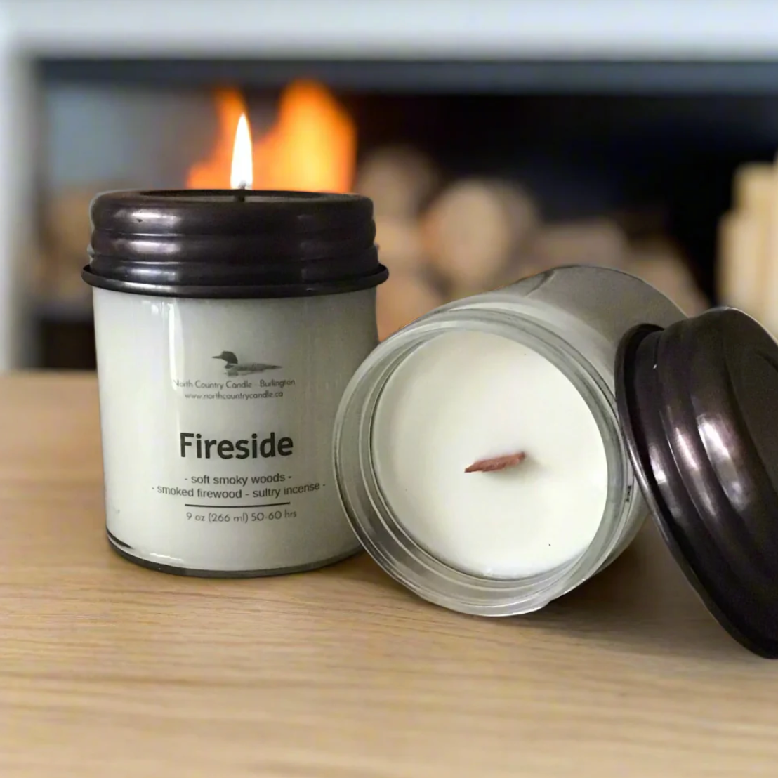 North Country Candle - 9oz FIRESIDE Candle with Copper Lid