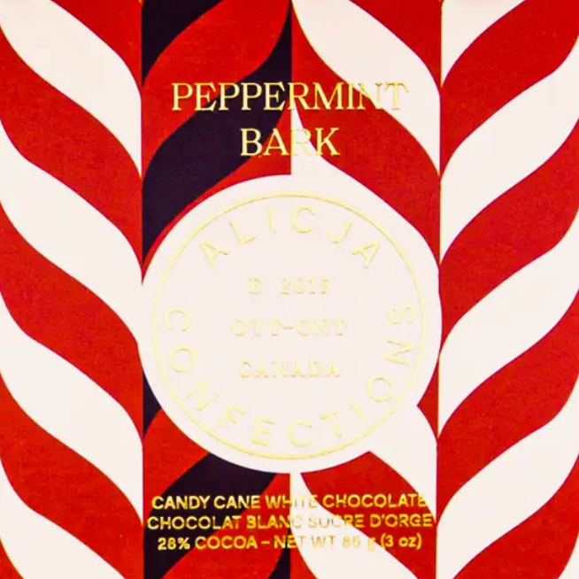Alicja Confections - Peppermint Bark Postcard White Chocolate Bar