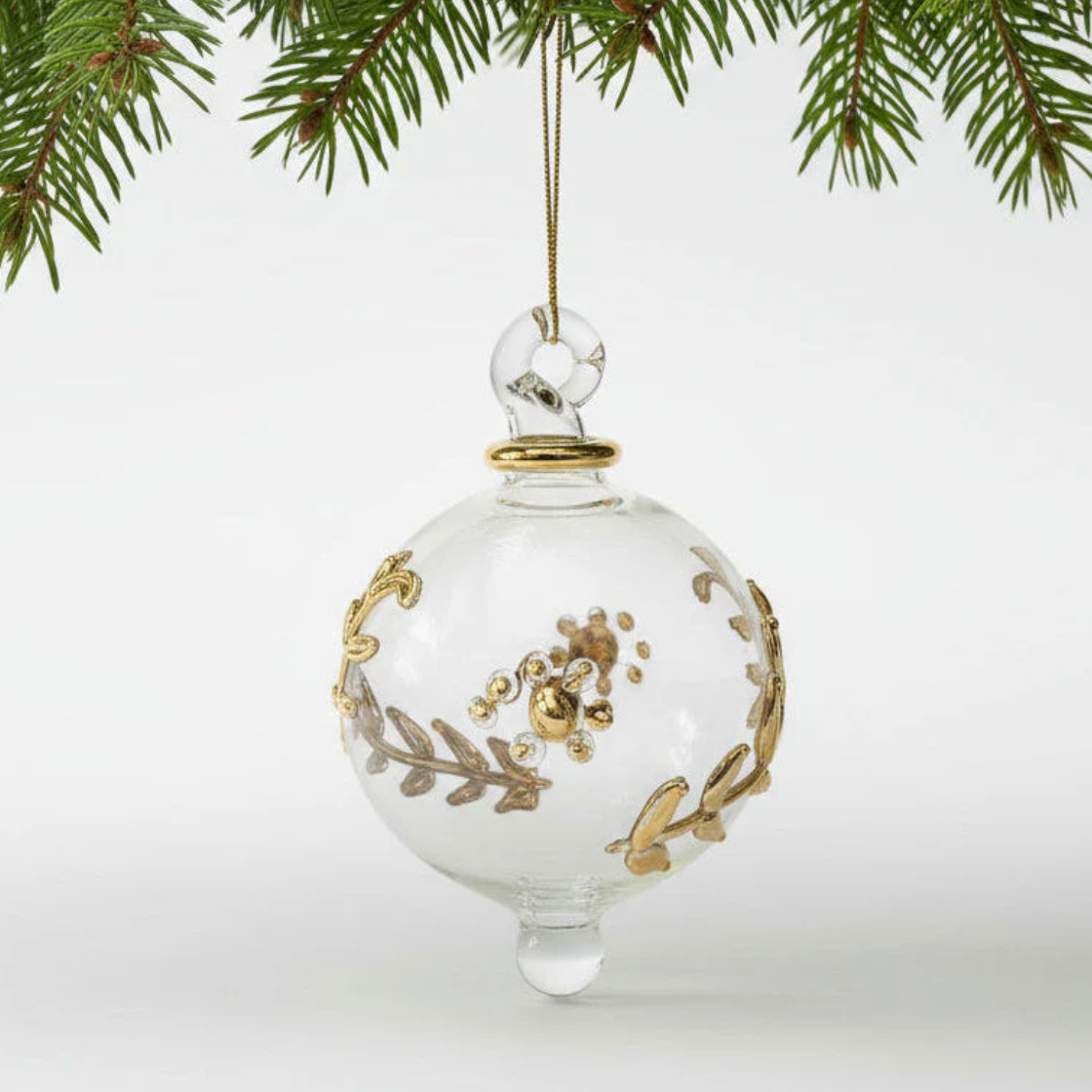 Dandarah - Blown Glass Gold Leaves Ornament