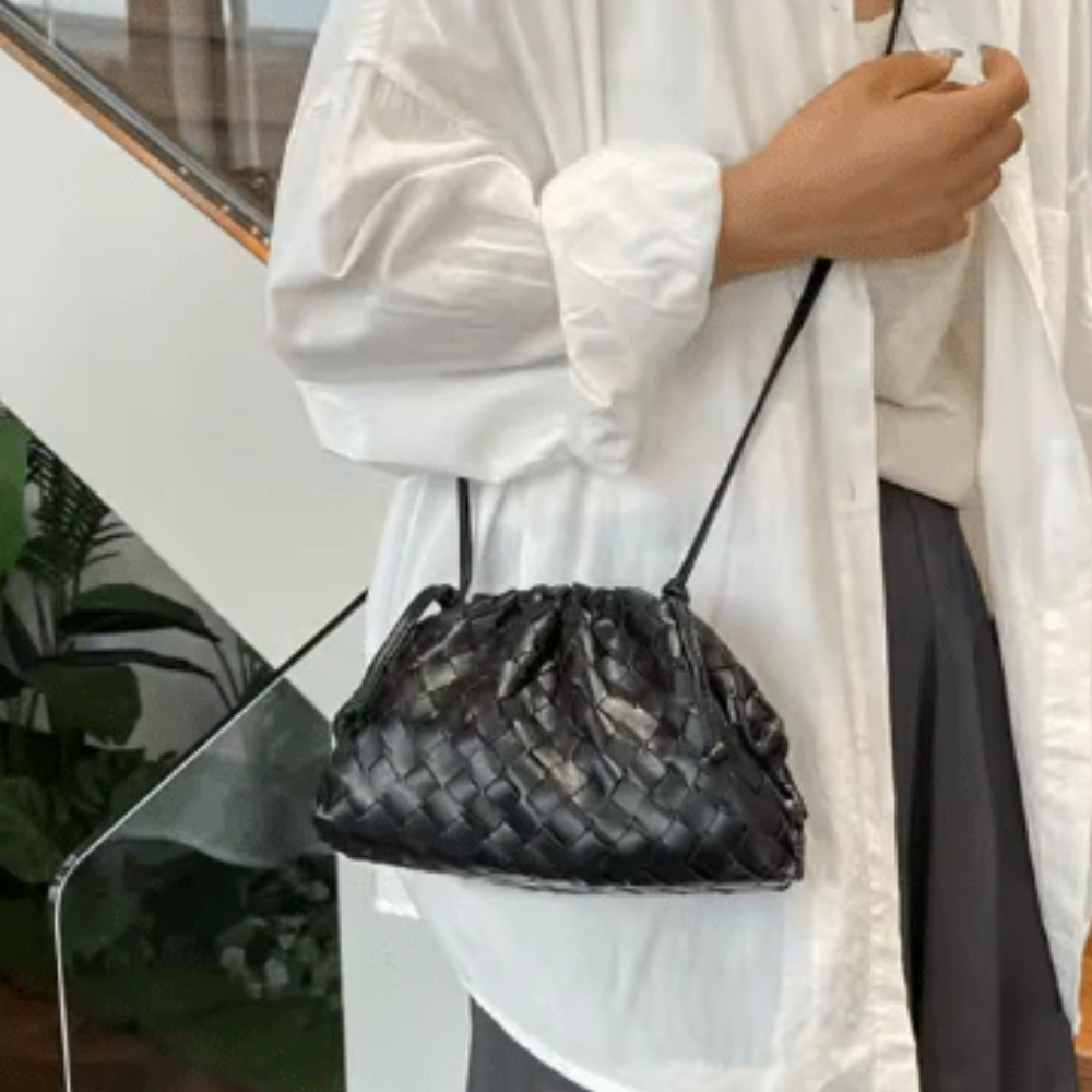 preneLOVE ELGIN Clam Woven Vegan Leather Clutch