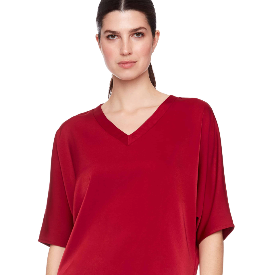 UP! BELIZE Satin V-Neck T-Shirt