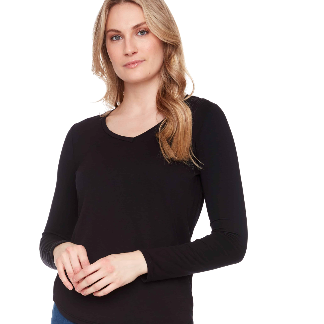 UP! PROVENCE Long Sleeve V-Neck Top