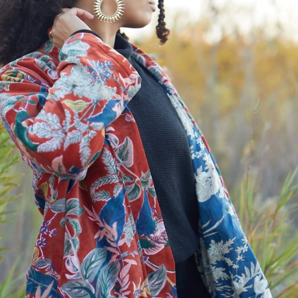 Love Not Fear Velvet & Cotton Jacket