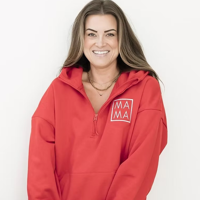 ASHCO Oversized Half-Zip MAMA Hoodie