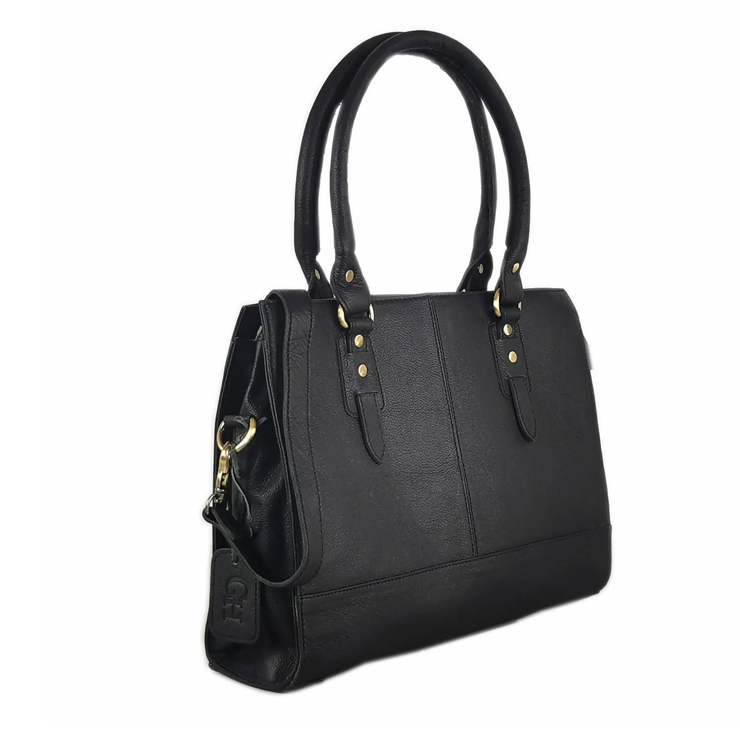 GoodHides BLACK Signature 15" Laptop Tote Bag