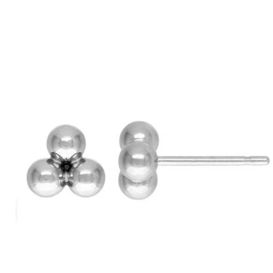 Olaeda - Triple Cluster Stud Earrings (Sterling Silver)