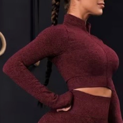 Run Free by Vee - Burgundy Zip Up Top