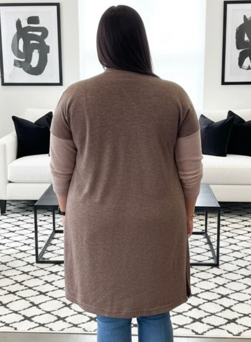 DOTTY Cocoa + Pink + Mink Cardigan