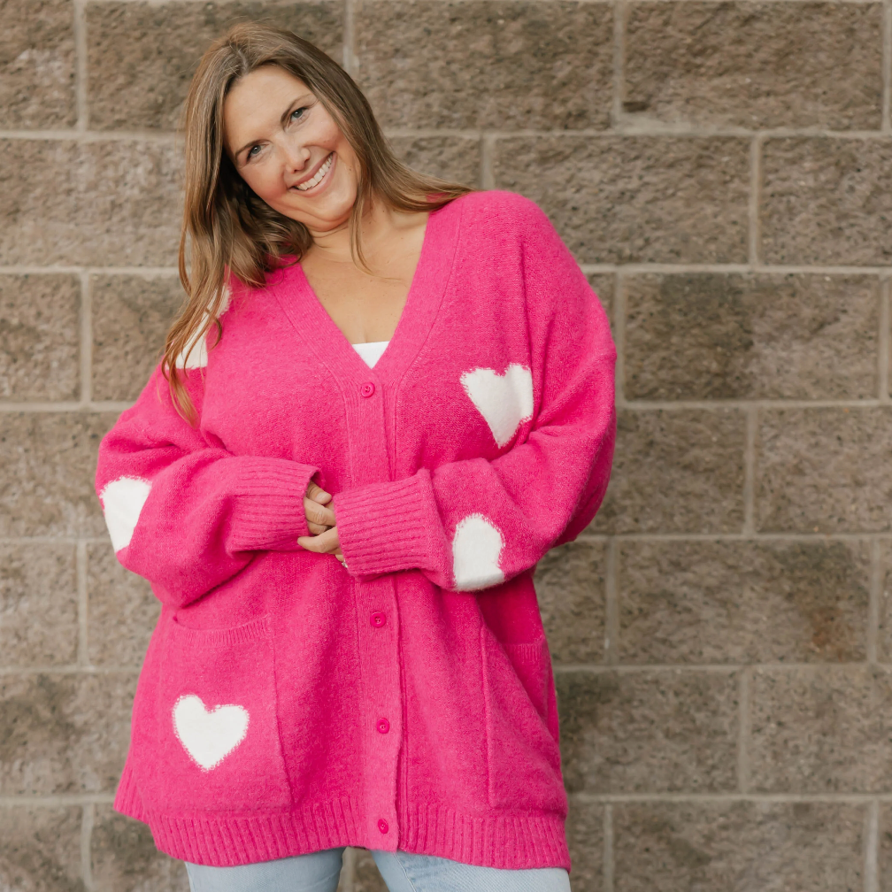 Smash & Tess ADORA Cardigan - Raspberry/Cream