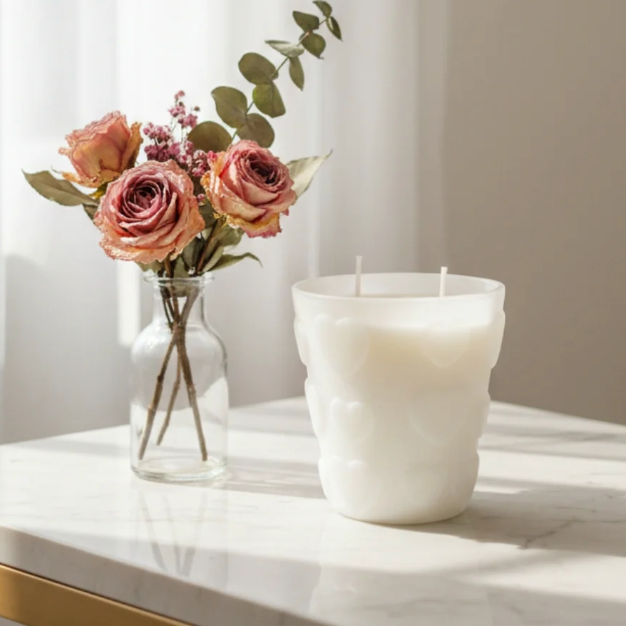 The Scented Market - FROSTED HEARTS 2-Wick Soy Wax Candle