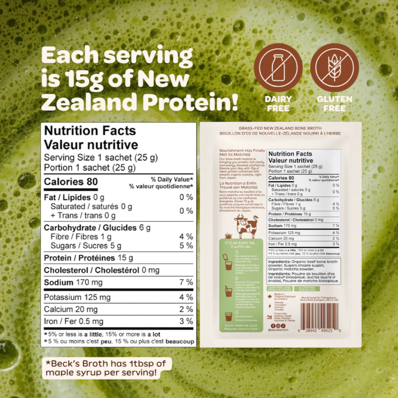 Beck's Broth Protein Matcha Latte