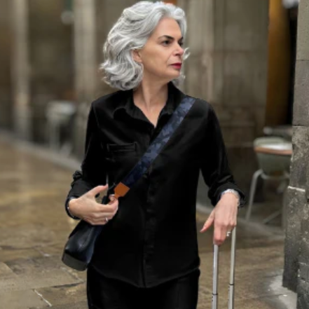 Helene Clarkson Design ALEXANDRA French Terry Button Down Shirt