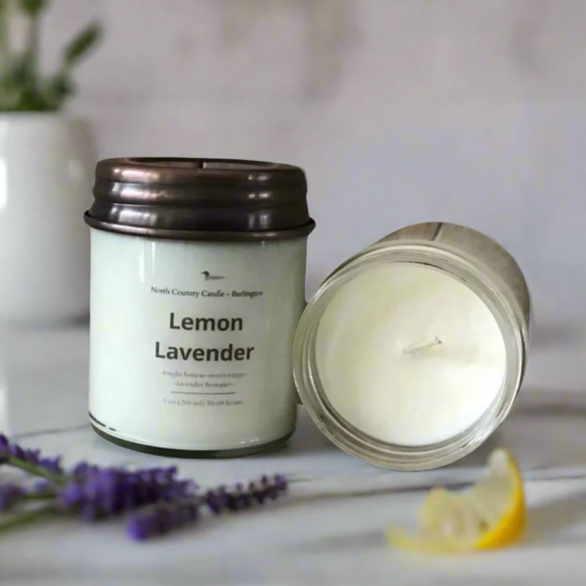 North Country Candle - LEMON LAVENDER Soy Wax Candle with Copper Lid