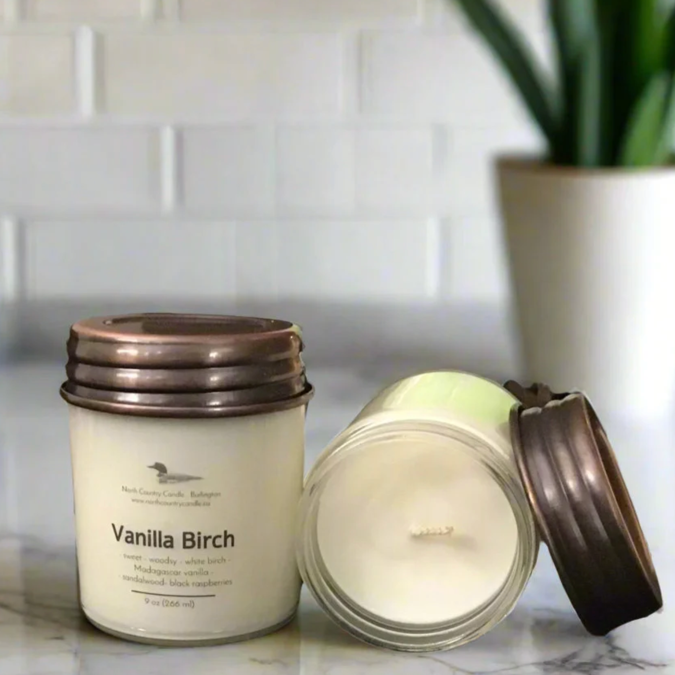 North Country Candle - VANILLA BIRCH Soy Wax Candle with Copper Lid