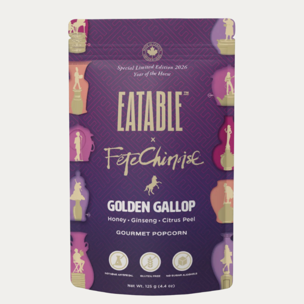 EATABLE Gourmet Popcorn - "Golden Gallop" Lunar New Year with Honey, Ginseng & Citrus Peel