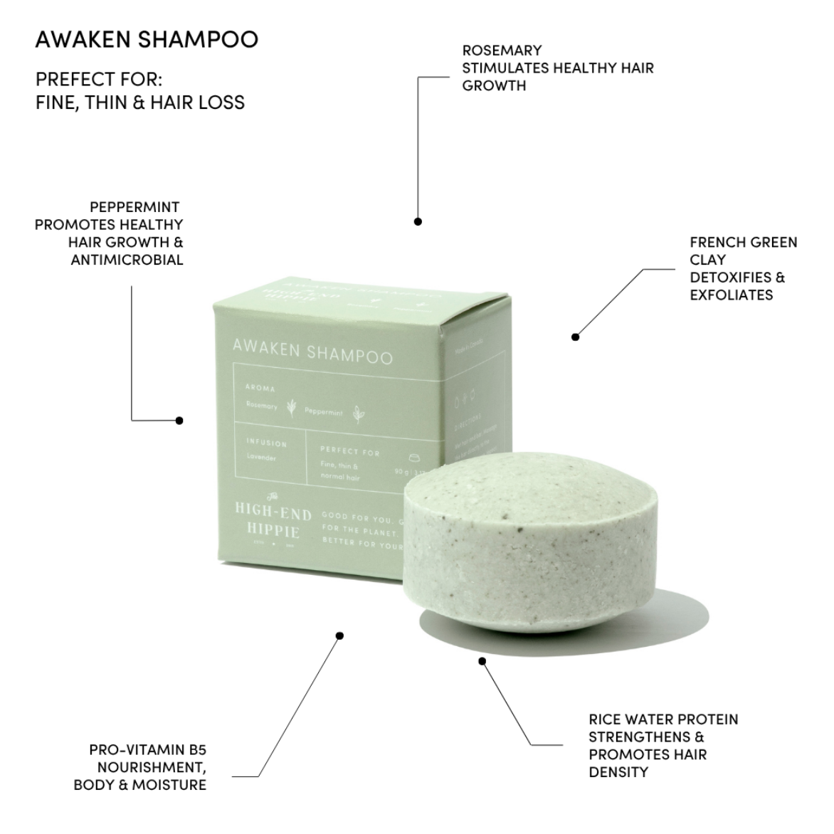 The High-End Hippie AWAKEN Shampoo Bar