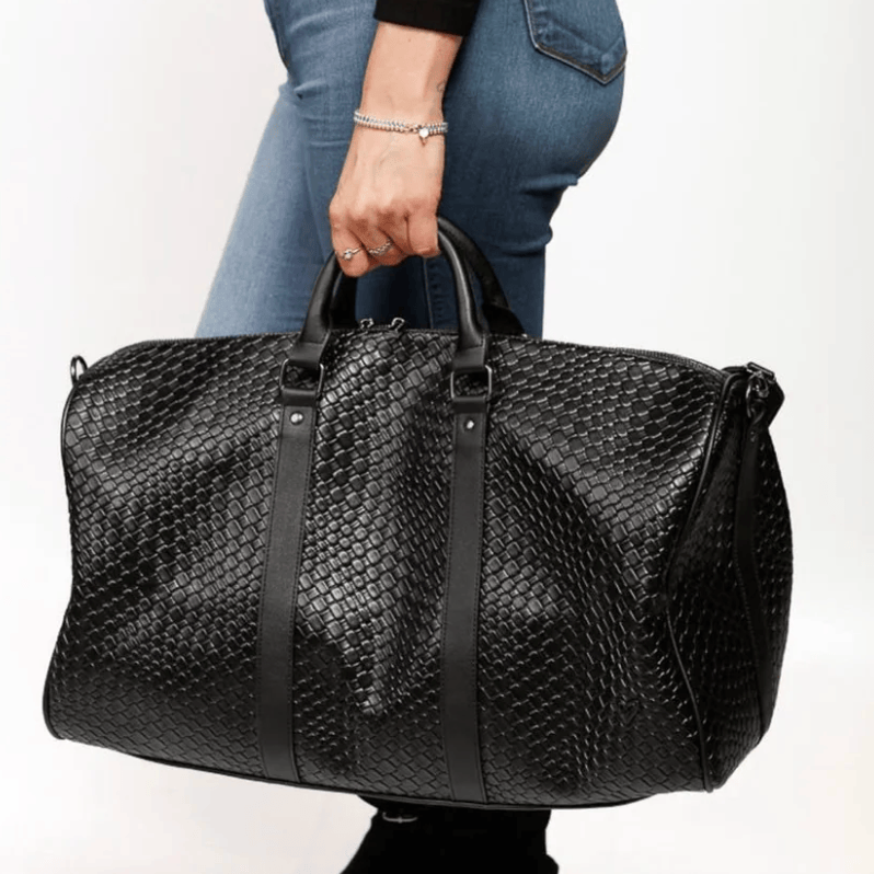 preneLOVE BROCK Vegan Leather Woven Duffle / Weekender Bag