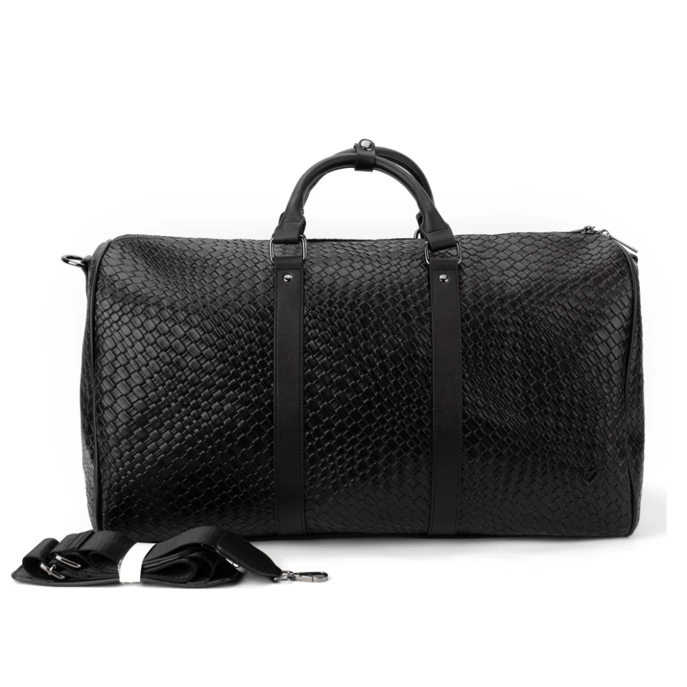 preneLOVE BROCK Vegan Leather Woven Duffle / Weekender Bag