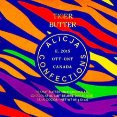 Alicja Confections - Tiger Butter Postcard Milk Chocolate Bar