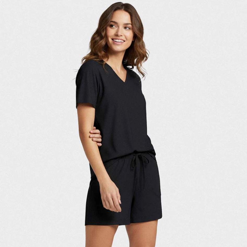 IMPETUS Soft Premium Tee + Shorts Pyjama Set in Lyocell
