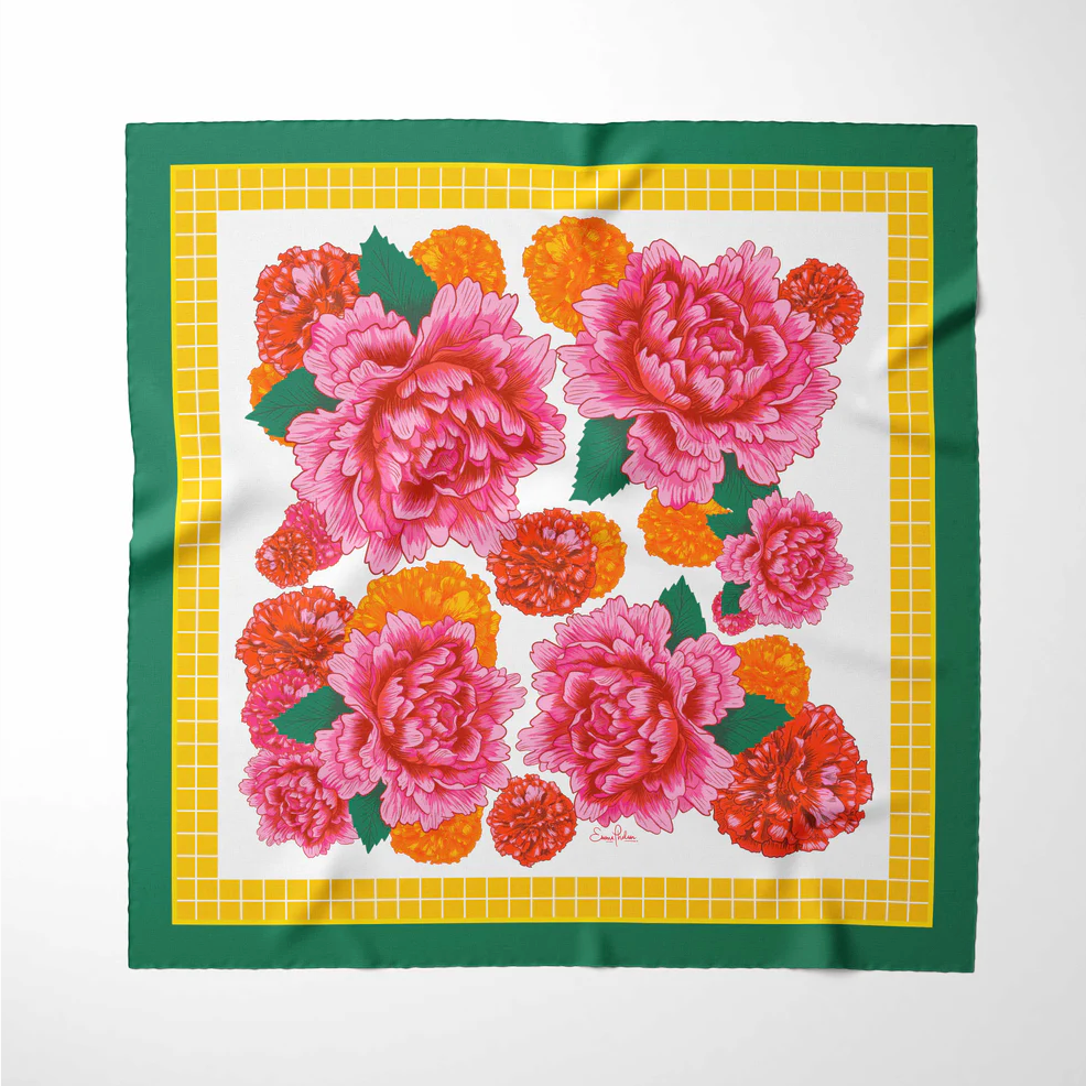 Emma Phelan Design 100% Silk Scarf - Lake Como Lounger