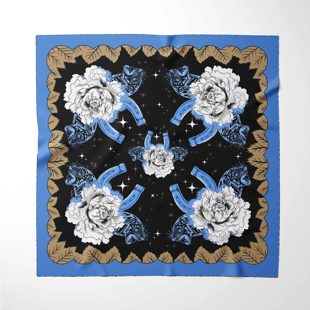 Emma Phelan Design 100% Silk Scarf - Midnight Ride