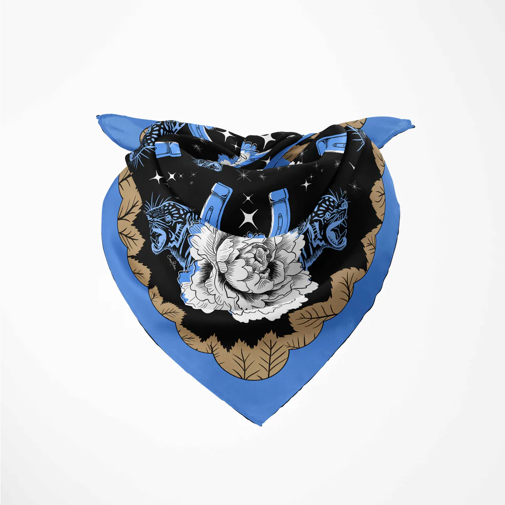 Emma Phelan Design 100% Silk Scarf - Midnight Ride