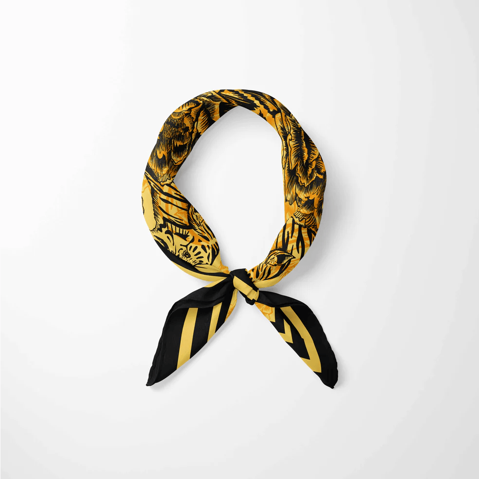 Emma Phelan Design 100% Silk Scarf - Tiger & Peony
