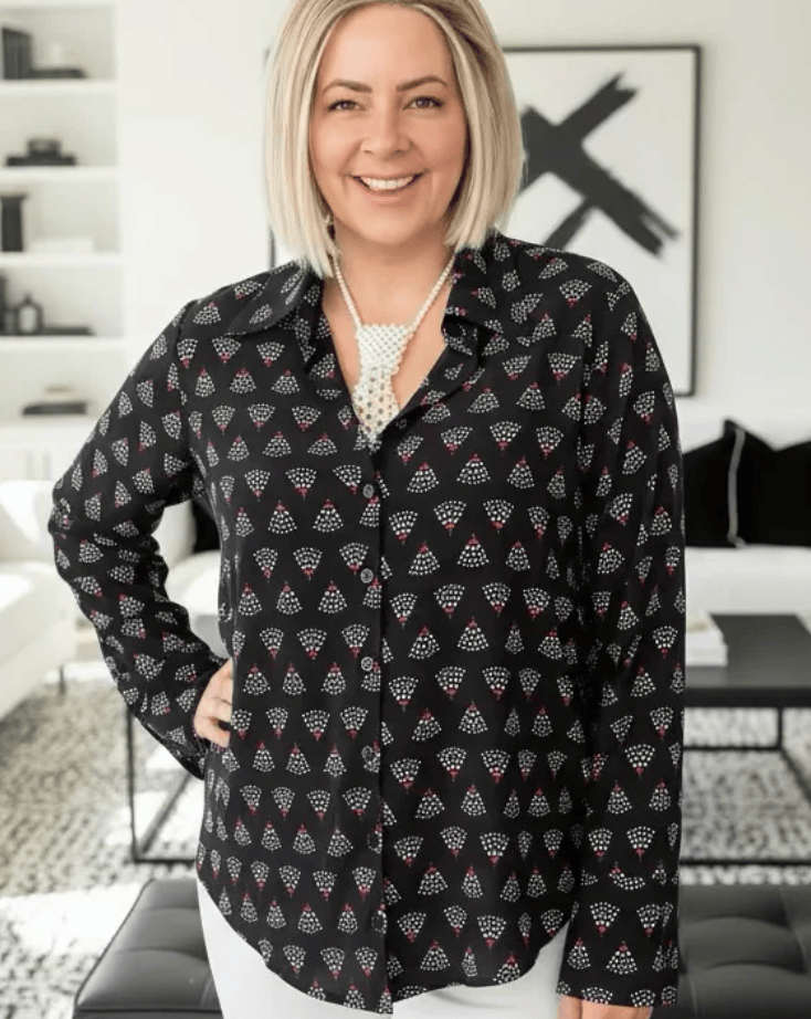DOTTY Black Art Deco Shirt
