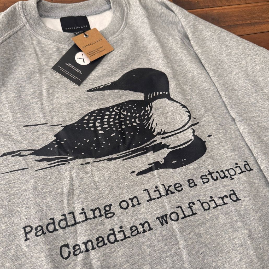 Canoe & Lake WOLF BIRD Heathered Grey Unisex Crew Sweater