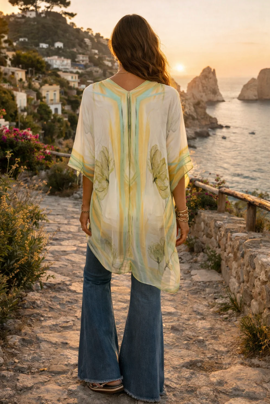 BAZ Kimono - Yellow Watercolour Floral