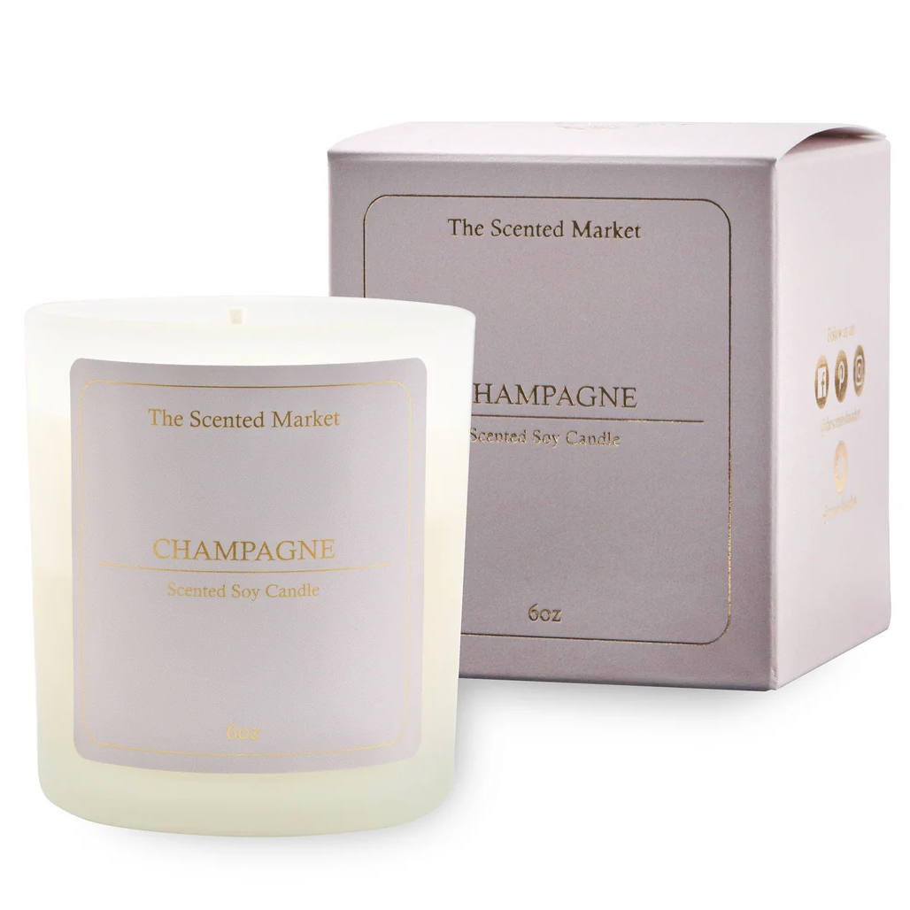 The Scented Market - CHAMPAGNE Cocktail Soy Wax Candle with Gift Box