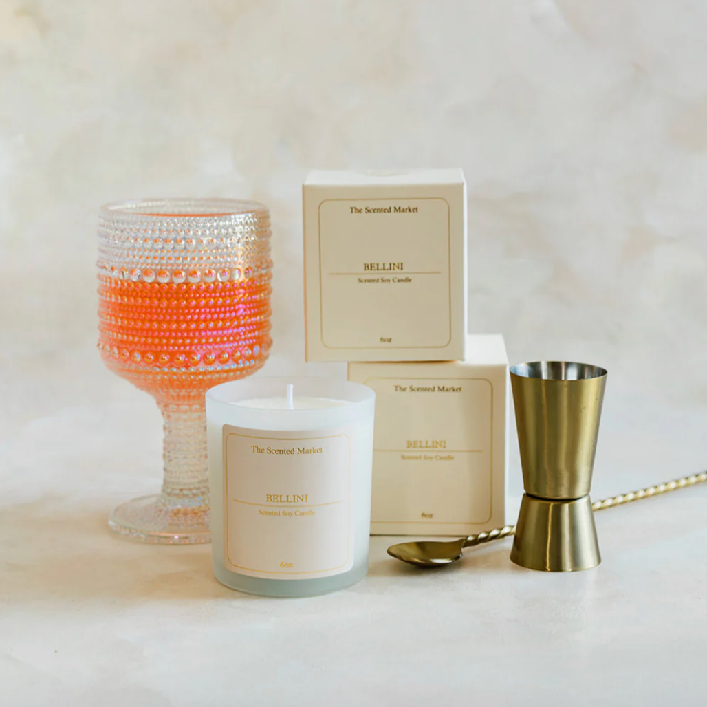 The Scented Market - BELLINI Cocktail Soy Wax Candle with Gift Box