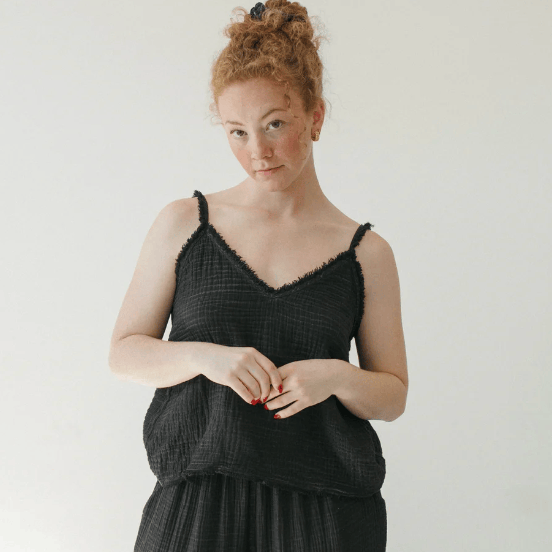 Pokoloko - Turkish Cotton Crinkle Strappy Top